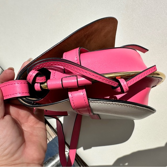 Loewe dual gate crossbody bag in pink and white - Picture 9 of 16